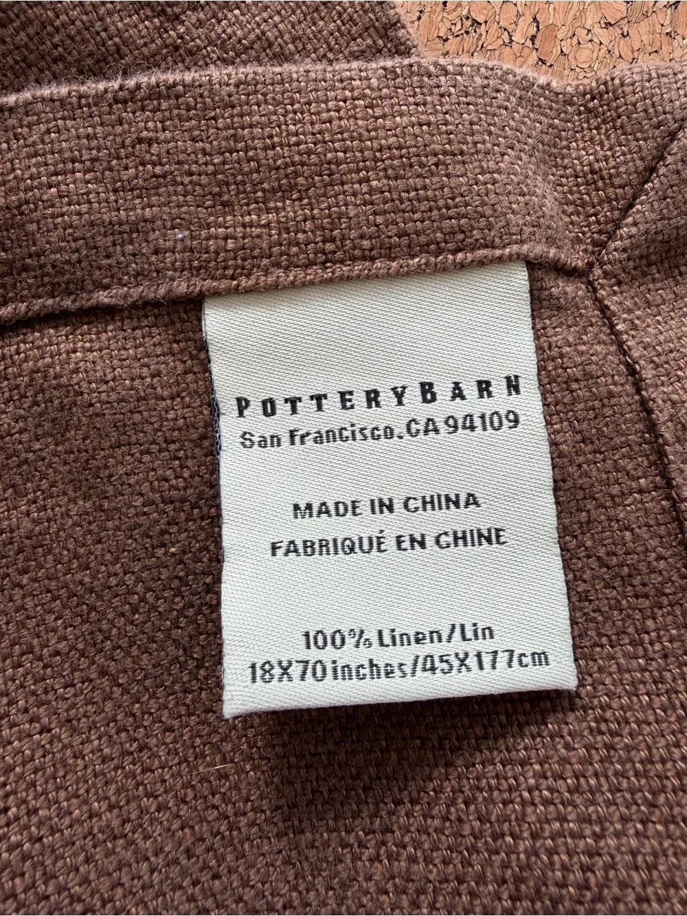 Pottery Barn actual measurements